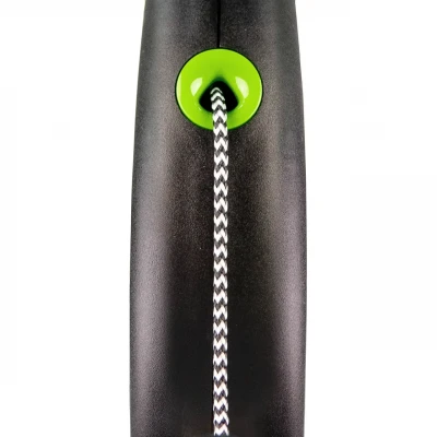 Поводир Flexi з тросом «Black Design» S 5м / 12 кг (зелена)