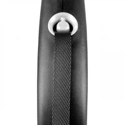 Поводир Flexi з стрічками «Black Design» M 5 м / 25 кг (чорна)