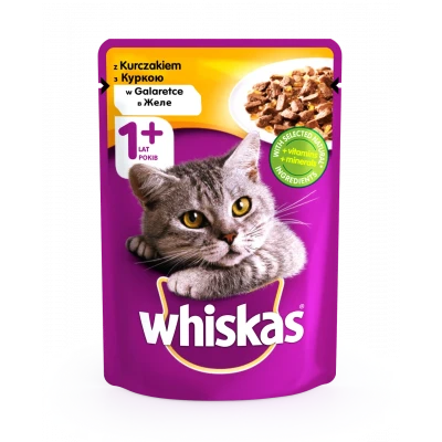 Вологий корм для кішок Whiskas курка в желе 100 г*24 шт.