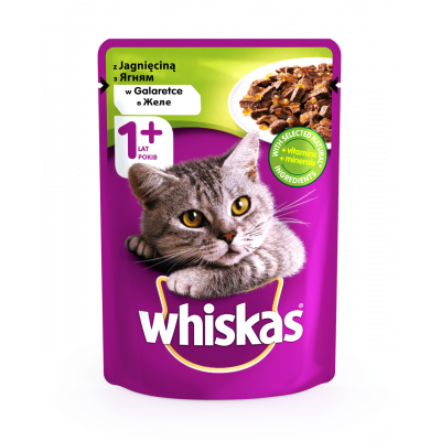 Вологий корм для котів Whiskas ягня в желі 100г*24шт