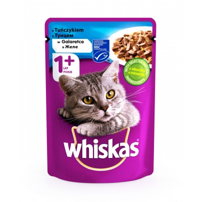 Вологий корм для котів Whiskas тунець в желі 100г*24шт