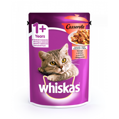 Вологий корм для котів Whiskas Casserole з гів'ядиною в желі 85гг*28шт