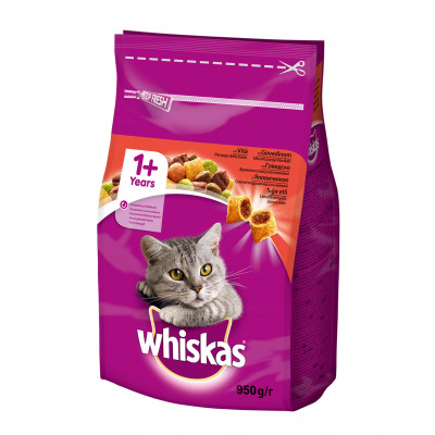 Сухий корм для кішок Whiskas смачний подушечки з гів'ядиною 14 кг