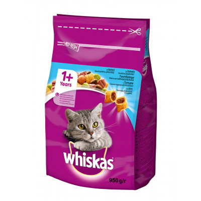 Сухий корм для кішок Whiskas смачний подушечки з тунцом 950 гр