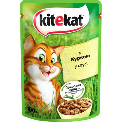 Вологий корм для котів Kitekat яловичина в соусі 100гр*24шт