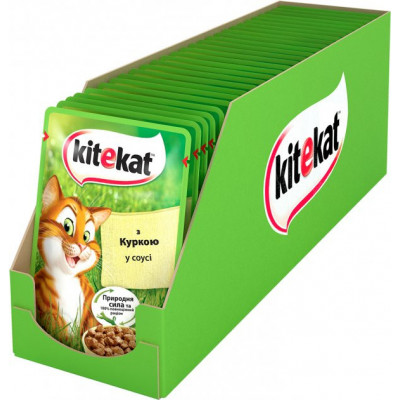 Влажный корм для кошек Kitekat курица в соусе 100гр*24шт