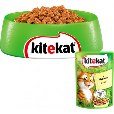 Влажный корм для кошек Kitekat курица в соусе 100гр*24шт