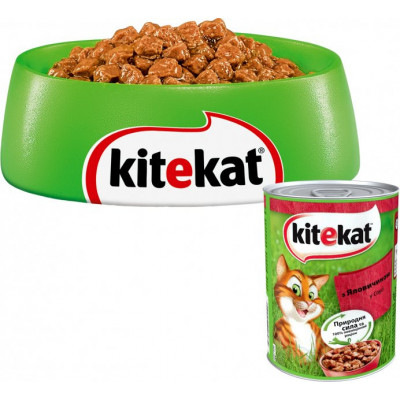 Влажный корм для кошек Kitekat говядина в соусе 400гр*12шт