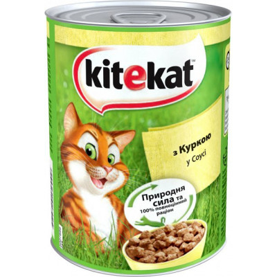 Вологий корм для котів Kitekat з куркою в соусі 400гр*12шт