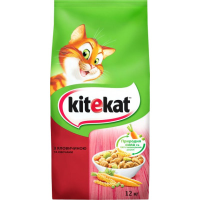 Сухий корм для кішок Kitekat яловичина з овочами 1.8 кг