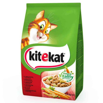 Сухий корм для кішок Kitekat яловичина з овочами 12 кг
