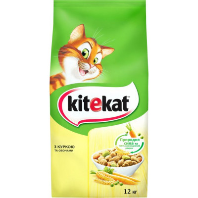 Сухий корм для кішок Kitekat курка з овочами 12 кг