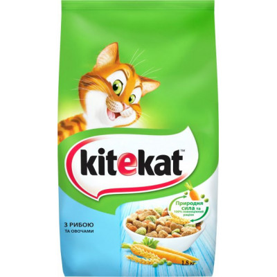 Сухий корм для кішок Kitekat риба з овочами 1.8 кг