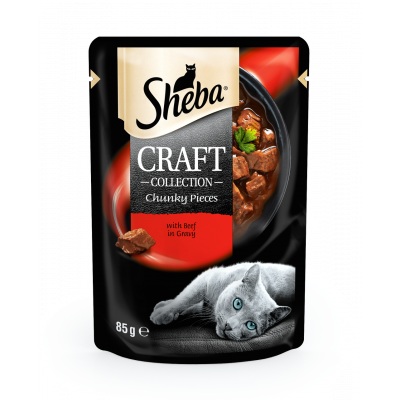 Вологий корм для котів Sheba Craft з гів'ядиною в соусі 85гр*12шт