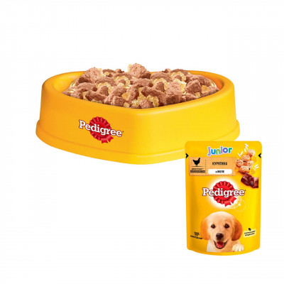 Вологий корм для цуценят Pedigree з куркою в желе 100 г*24 шт.