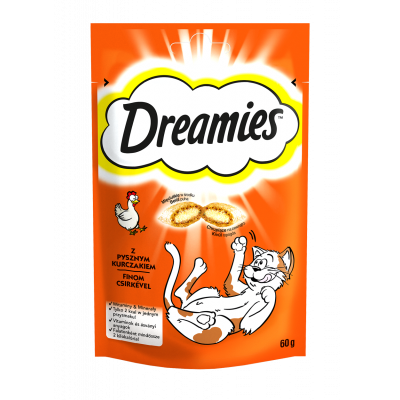 Ласощі для кішок Dreamies подушечки з куркою 60 г*6 шт.