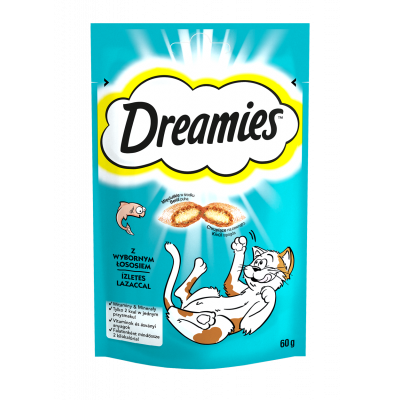 Лакомство для котів Dreamies подушечки з лососем 60гр*6шт