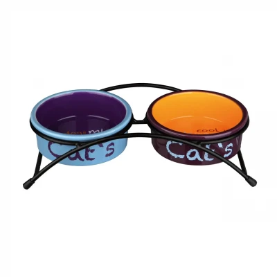 Миски керамические на подставке Trixie «Eat on Feet» 2 x 300 мл / 12 см