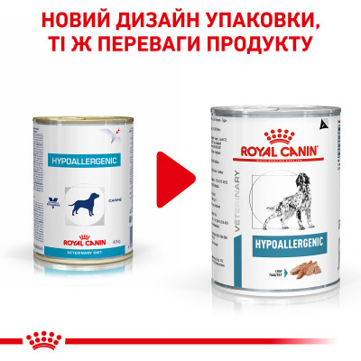 Вологий корм для дорослих собак ROYAL CANIN HYPOALLERGENIC DOG Cans 400 г * 12шт
