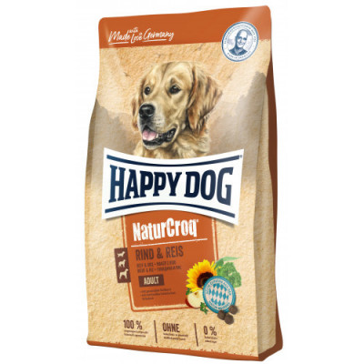 Happy Dog (Хеппі Дог) Naturcroq Rind & Reis — Сухий корм для дорослих собак усіх порід із яловичиною, 4 кг