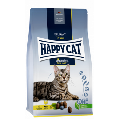 Сухий корм для дорослих котів великих порід Happy Cat Culinary Land Geflugel, зі смаком птиці, 4 кг