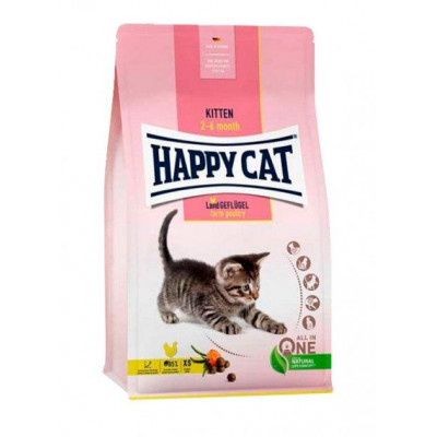 Сухий корм Happy Cat Kitten Geflugel для кошенят 2-6 міс зі смаком птиці, 4 кг