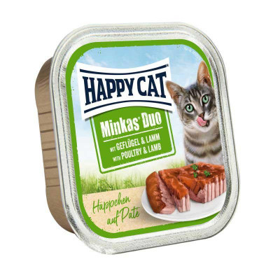 Вологий корм Happy Cat Minkas Duo (Хеппі Кет) з птицею і ягням 100 г*12 шт.