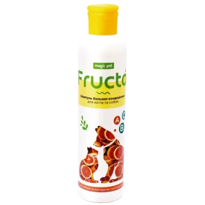 Шампунь-Бальзам-Кондиціонер для собак і кішок Magic Pet Fructa, з екстрактом грейпфрута, 220 мл