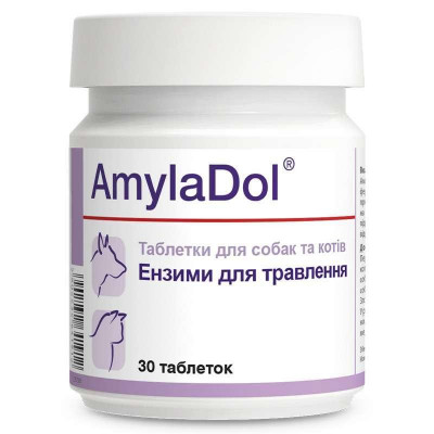 Dolfos (Дольфос) AmylaDol — Вітамінно-мінеральний комплекс для собак і кішок у разі порушення травлення 30 таб.