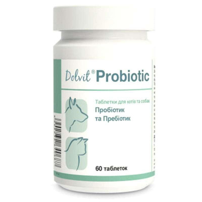 Dolfos (Дольфос) Dolvit Probiotic — Комплекс вітамінів і мікроелементів для кішок проти дисбактеріозу 60 таб.
