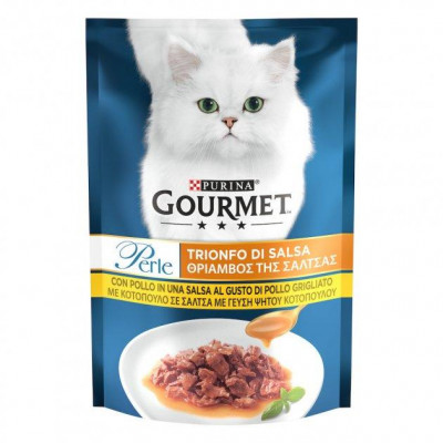 Вологий корм Gourmet Perle Mini Fillets Chicken для кішок із куркою 85 г*24 шт