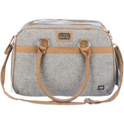 Сумка-переноска для собак і кішок Trixie Helen Carrier 19 х 28 x 40 см до 10 кг Бежева із сірим