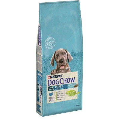 Сухий корм Purina Dog Chow Puppy для цуценят великих порід, зі смаком індички 14 кг