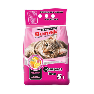 Super Benek (Супер Бенек) — Бентонітовий наповнювач Компактний для котячого туалету з ароматом цитруса 5 л