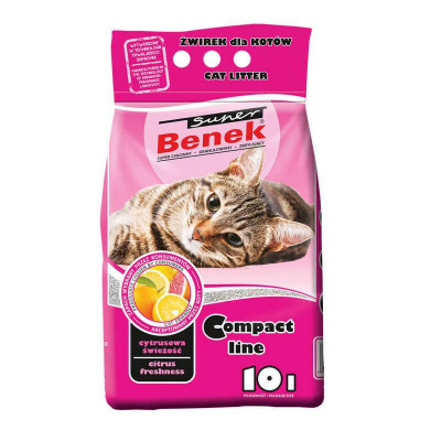 Super Benek (Супер Бенек) — Бентонітовий наповнювач Компактний для котячого туалету з ароматом цитруса 10 л