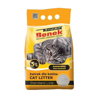 Super Benek (Супер Бенек) — Бентонітовий наповнювач Стандарт для котячого туалету без аромату 5 л