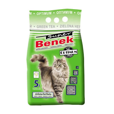 Super Benek (Супер Бенек) — Бентонітовий наповнювач Стандарт для котячого туалету з ароматом зеленого чаю 5 л