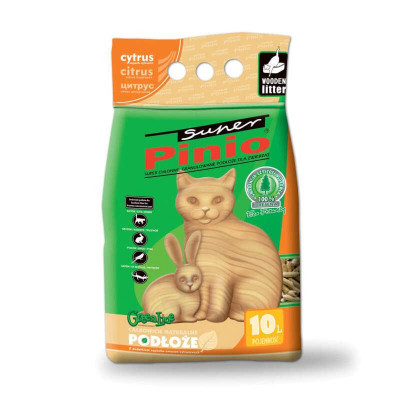Super Pinio (Супер Пініо) Універсальний деревний наповнювач для тварин і птахів з ароматом цитрусів 10 л