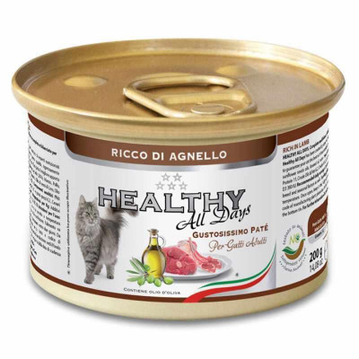 Вологий корм Healthy (Гелсі) All days — для котів з ягням (паштет) 200 г