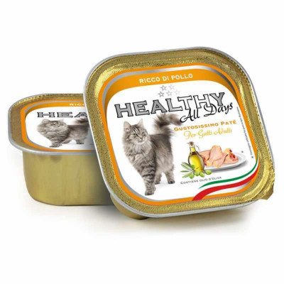 Вологий корм Healthy (Гелсі) All days — для котів із куркою (паштет) 100 г