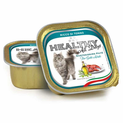 Вологий корм Healthy (Гелсі) All days — для котів із тунцем (паштет) 100 г