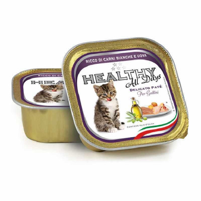 Вологий корм Healthy (Гелсі) All days — для кошенят з білим м'ясом і яйцями (паштет) 100 г