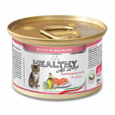 Вологий корм Healthy (Гелсі) All days — для кошенят з лососем (паштет) 200 г