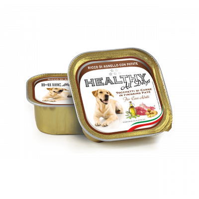 Вологий корм Healthy (Хелсі) alldays dog для собак, з ягням і картоплею (паштет зі шматочками) 150 г