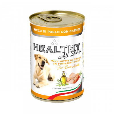 Вологий корм Healthy (Гелсі) alldays dog для собак, з куркою й морквою (паштет зі шматочками) 400 г