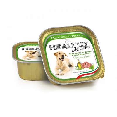 Вологий корм Healthy (Гелсі) alldays dog для собак, з кроликом і горохом (паштет зі шматочками) 150 г