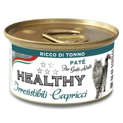 Вологий корм Healthy (Гелсі) Irresistibili Capricci для вибагливих кішок, з тунцем (паштет) 85 г