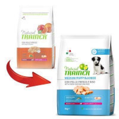 Trainer (Трейнер) Natural Puppy & Junior Medium Сухий корм для цуценят середніх порід з куркою й індичкою 3 кг