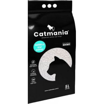 БЕНТОНІТОВИЙ НАПОВНИК CATMANIA МАРСЕЛЬКОЮ МИЛО та БІРЮЗОВНІ ГАРУЛИ 5 літрів, 4,25 кг
