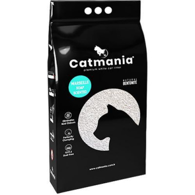 БЕНТОНІТОВИЙ НАПОВНИК ДЛЯ КІРЧЬОГО ТУАЛІТА CATMANIA МАРСЕЛЬКОЮ МИЛО та БАРЮЗОВНІ ГАРУЛИ 10 літрів, 8,5 кг